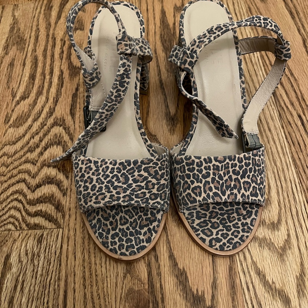 Able Leopard Print Heeled Sandals